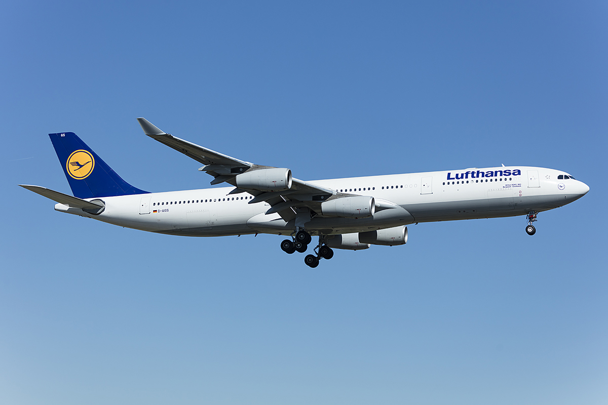 Lufthansa, D-AIGS, Airbus, A340-313, 19.04.2019, FRA, Frankfurt, Germany 


