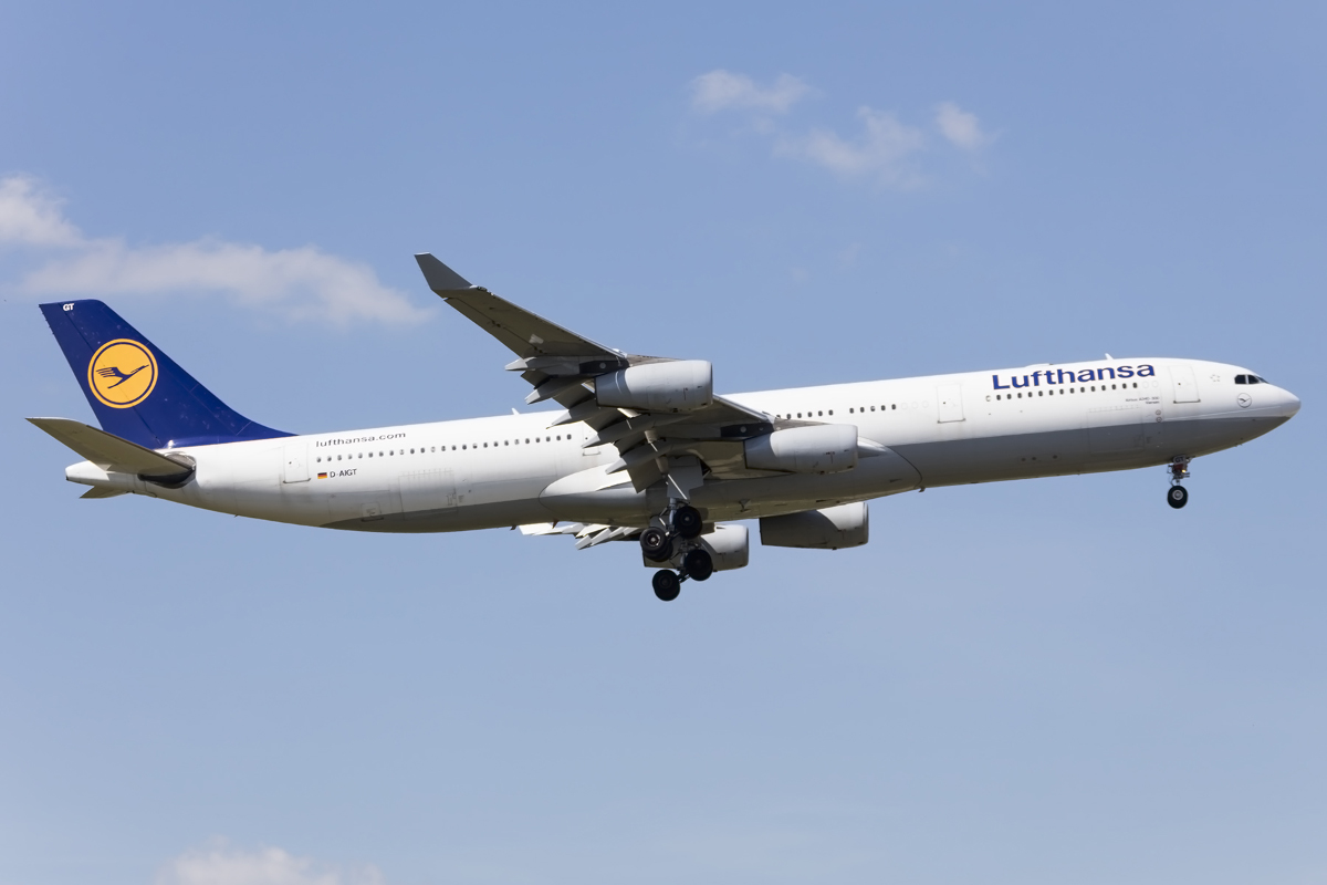 Lufthansa, D-AIGT, Airbus, A340-313, 05.05.2016, FRA, Frankfurt, Germany 


