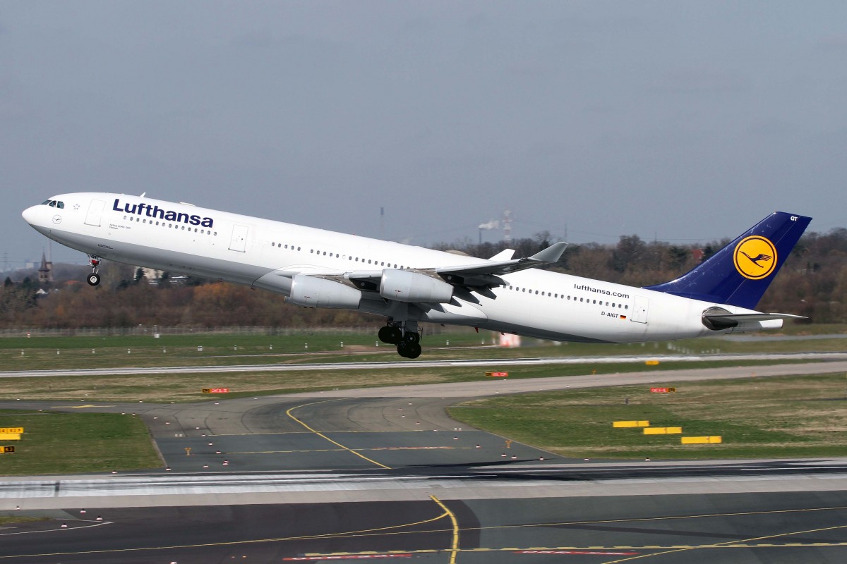 Lufthansa, D-AIGT  Viersen , Airbus, A 340-313, 03.04.2015, DUS-EDDL, Düsseldorf, Germany