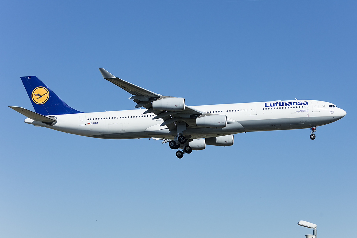 Lufthansa, D-AIGZ, Airbus, A340-313, 19.04.2019, FRA, Frankfurt, Germany 