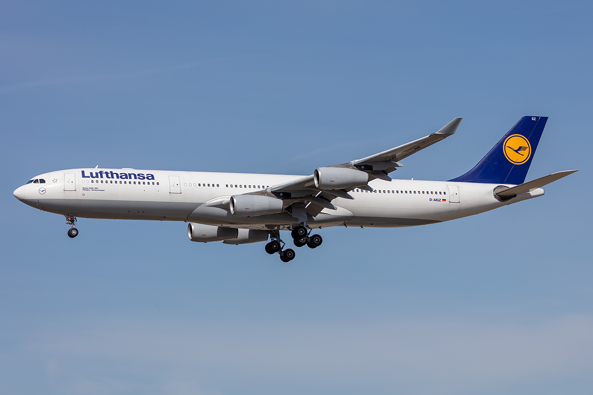 Lufthansa, D-AIGZ, Airbus, A340-313, 29.03.2021, FRA, Frankfurt, Germany