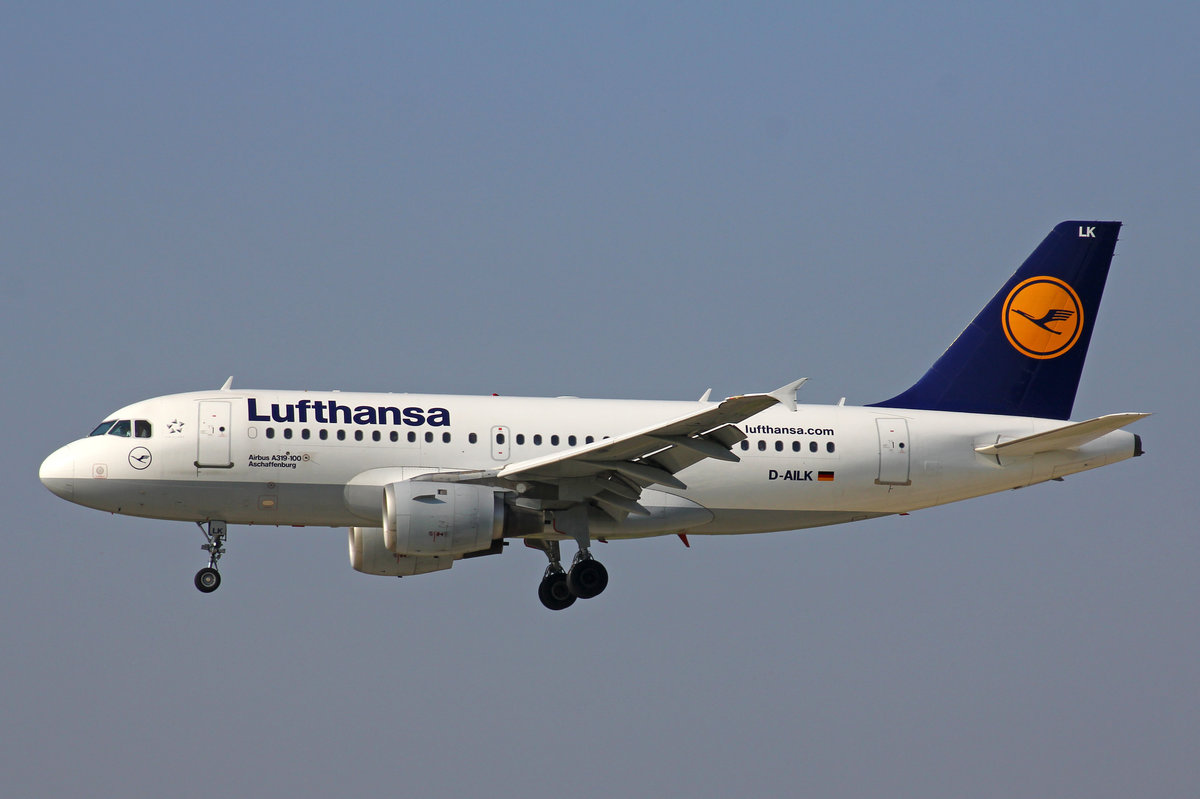 Lufthansa, D-AILK, Airbus A319-114,  Aschaffenburg , 31.August 2016, ZRH Zrich, Switzerland.