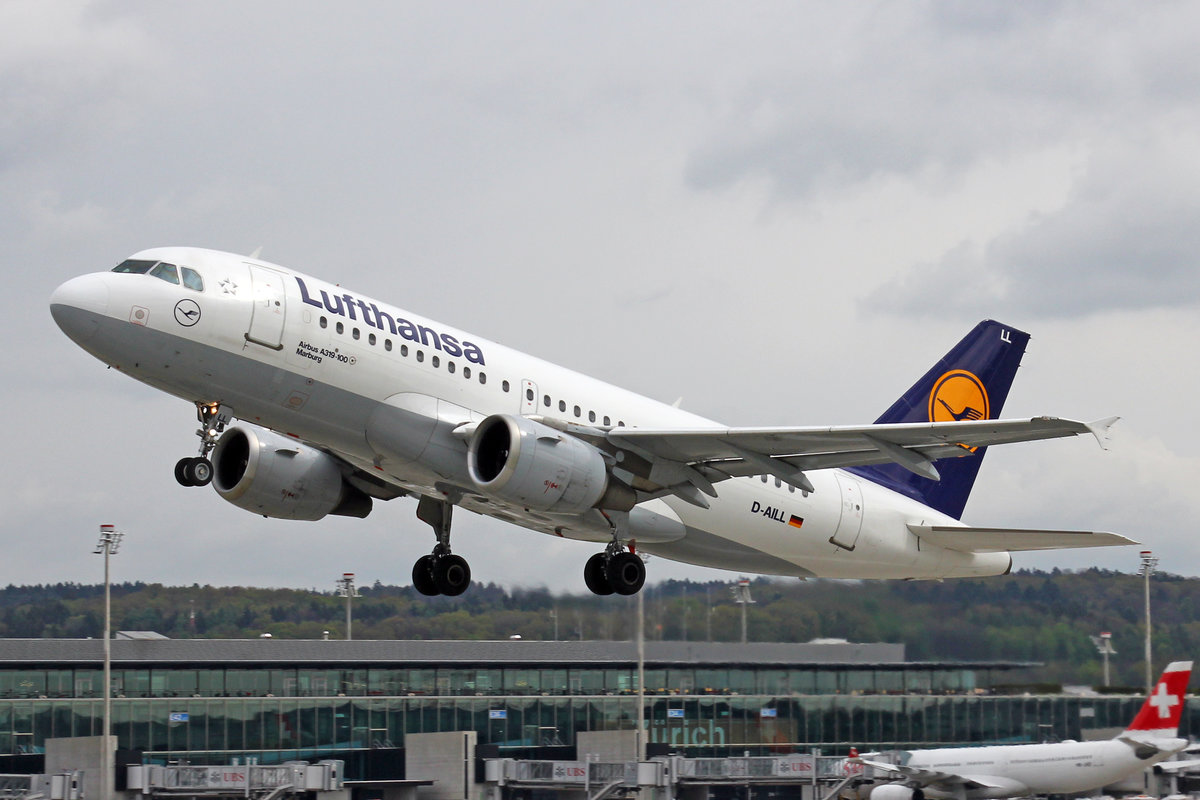 Lufthansa, D-AILL, Airbus A319-114, msn: 689,  Marburg , 17.April 2017, ZRH Zürich, Switzerland.