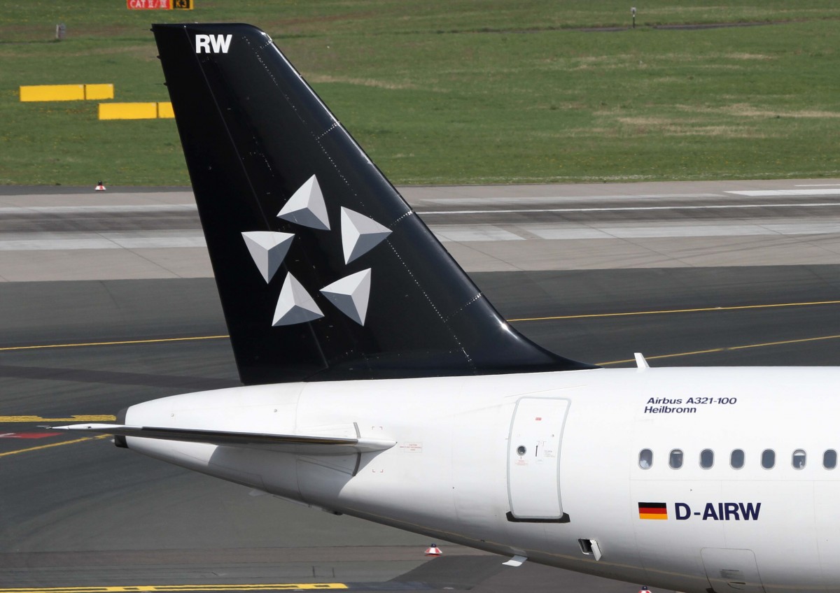 Lufthansa, D-AIRW  Heilbronn , Airbus, A 321-100 (StarAlliance-Lkrg. ~ Seitenleitwerk/Tail), 02.04.2014, DUS-EDDL, Dsseldorf, Germany
