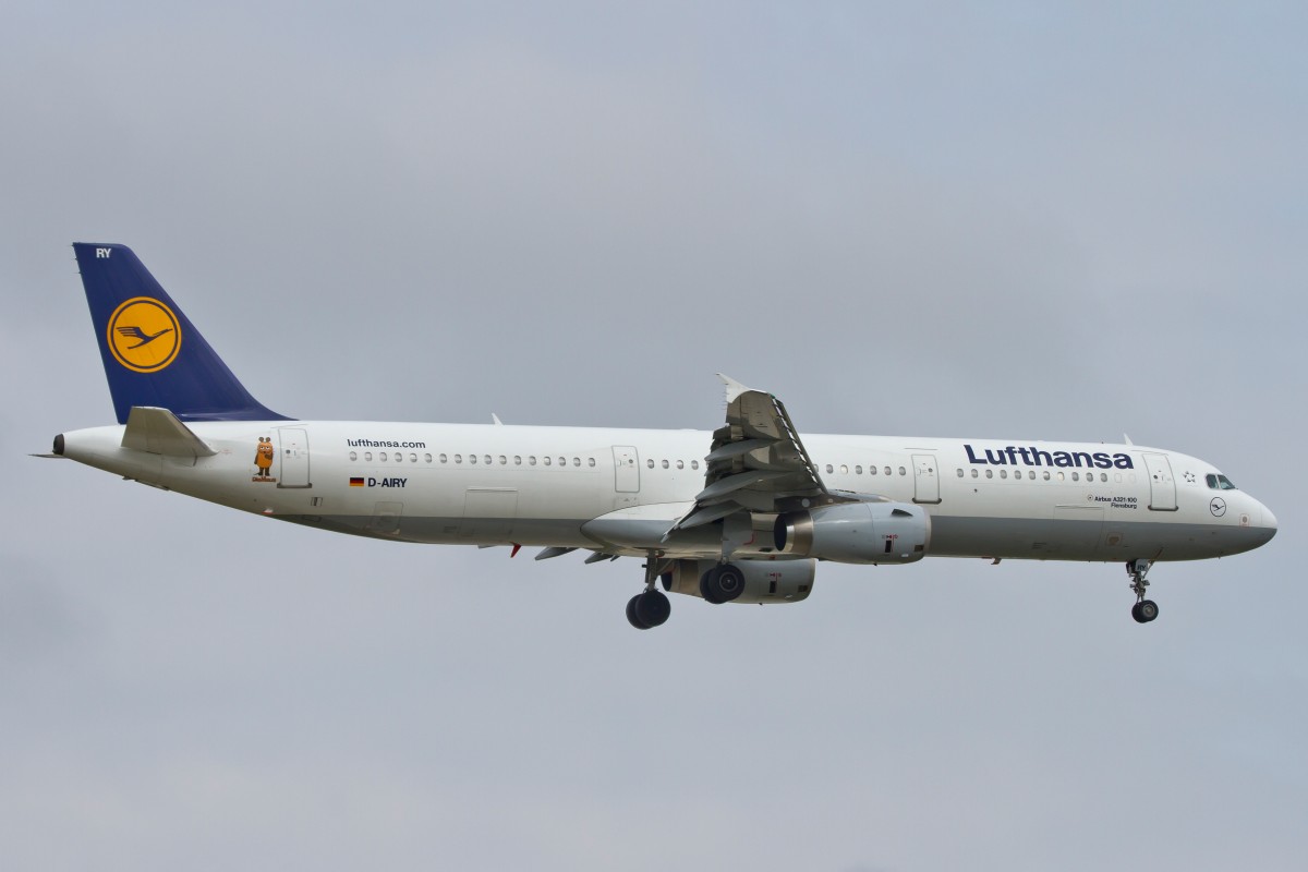 Lufthansa, D-AIRY  Flensburg , Airbus, A 321-100 (Maus-Sticker), 15.09.2014, FRA-EDDF, Frankfurt, Germany 