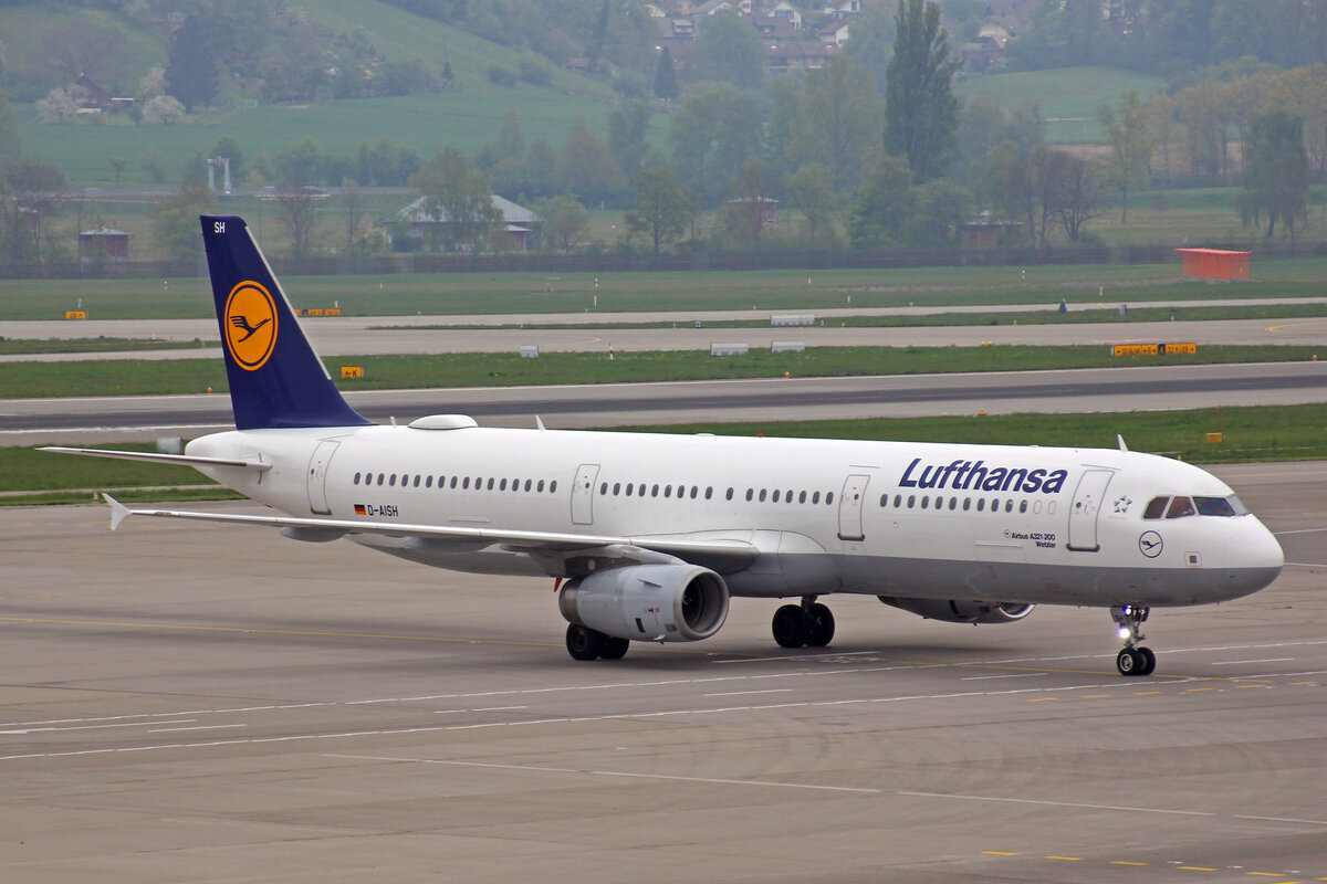 Lufthansa, D-AISH, Airbus A321-231, msn: 3265, 23.April 2022, ZRH Zürich, Switzerland.