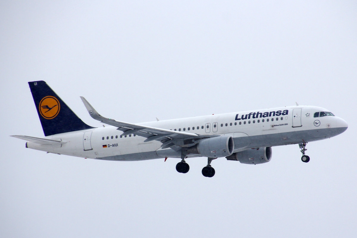 Lufthansa, D-AIUI, Airbus A320-214, 18.Januar 2017, ZRH Zürich, Switzerland.