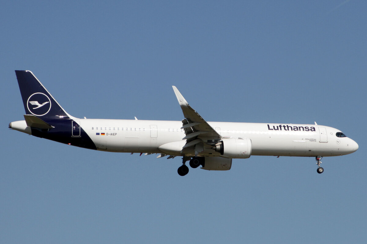Lufthansa (LH-DLH), D-AIEP  Augsburg , Airbus, A 321-271 NX sl ~ neue LH-Lkrg., 15.09.2023, EDDF-FRA, Frankfurt, Germany