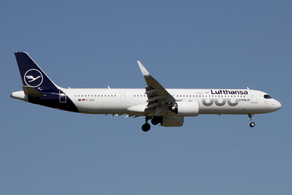 Lufthansa (LH-DLH), D-AIEQ  Münster , Airbus, A 321-271 NX sl ~ neue LH-Lkrg., ~ 600th Airbus-St., 15.09.2023, EDDF-FRA, Frankfurt, Germany