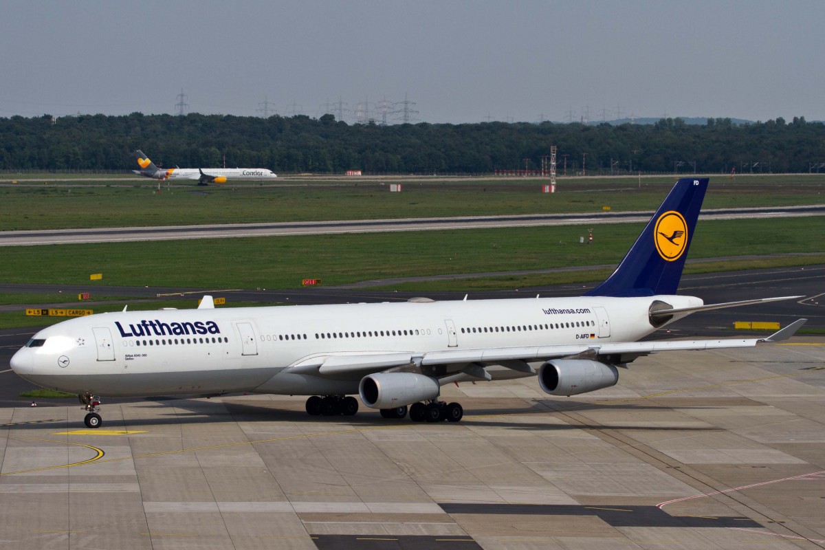 Lufthansa (LH-DLH), D-AIFD  Gießen , Airbus, A 340-313 X, 22.08.2015, DUS-EDDL, Düsseldorf, Germany
