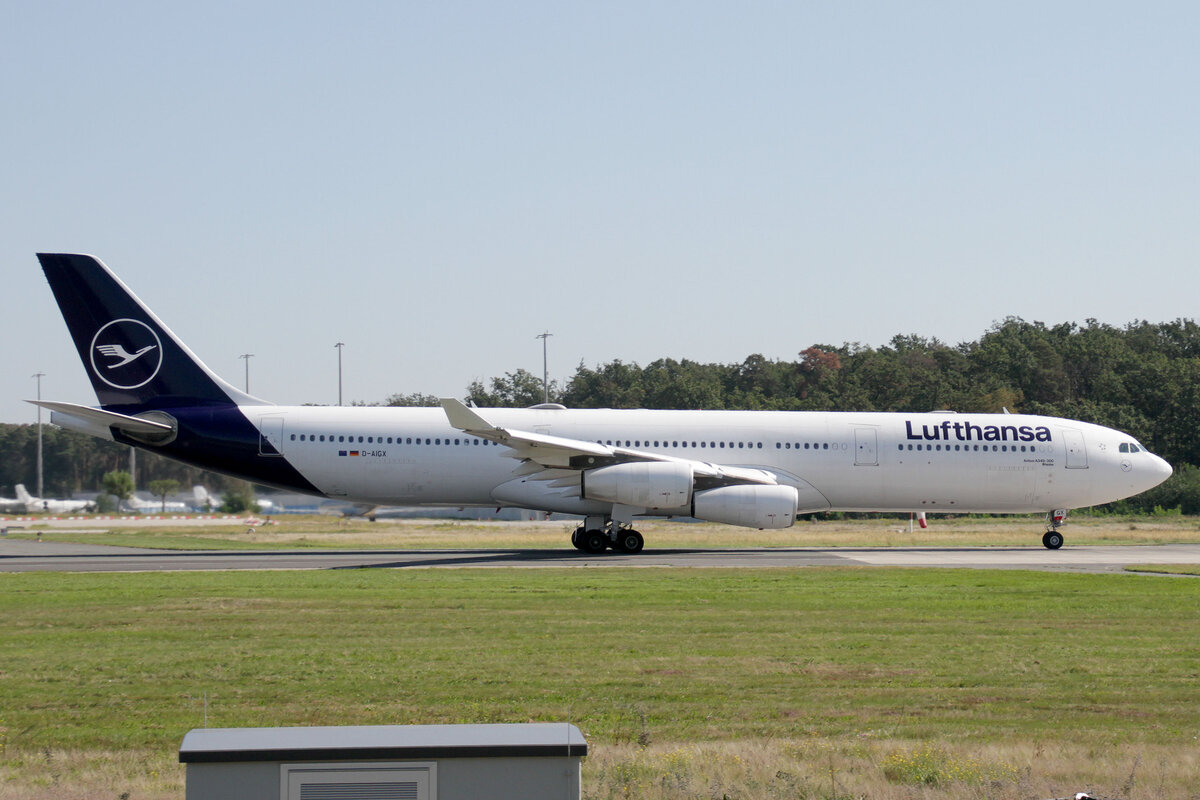 Lufthansa (LH-DLH), D-AIGX  Rheine , Airbus, A 340-313 ~ neue LH-Lkrg., 15.09.2023, EDDF-FRA, Frankfurt, Germany