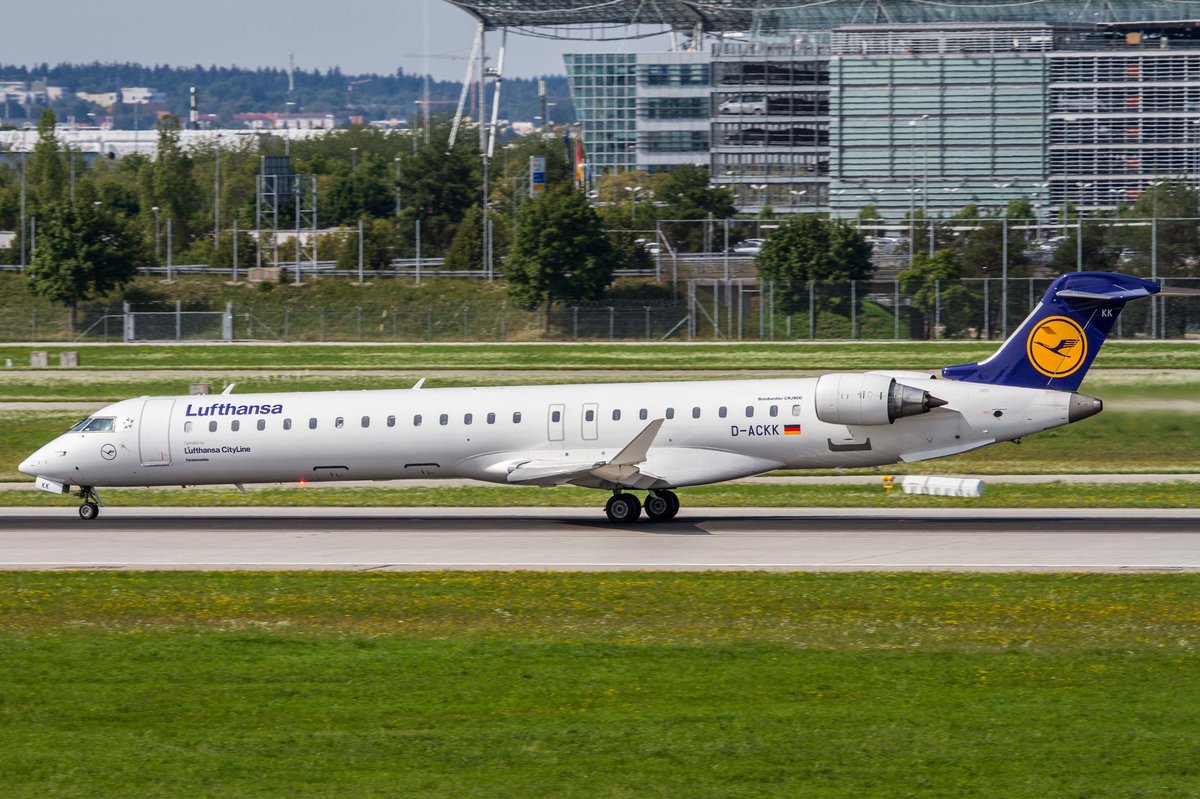 Lufthansa Regional -CityLine- (CH-CLH), D-ACKK  Fürstenwalde , Bombardier (Canadair), CRJ-900 LR (CL-600-2D24), 22.08.2017, MUC-EDDM, München, Germany 