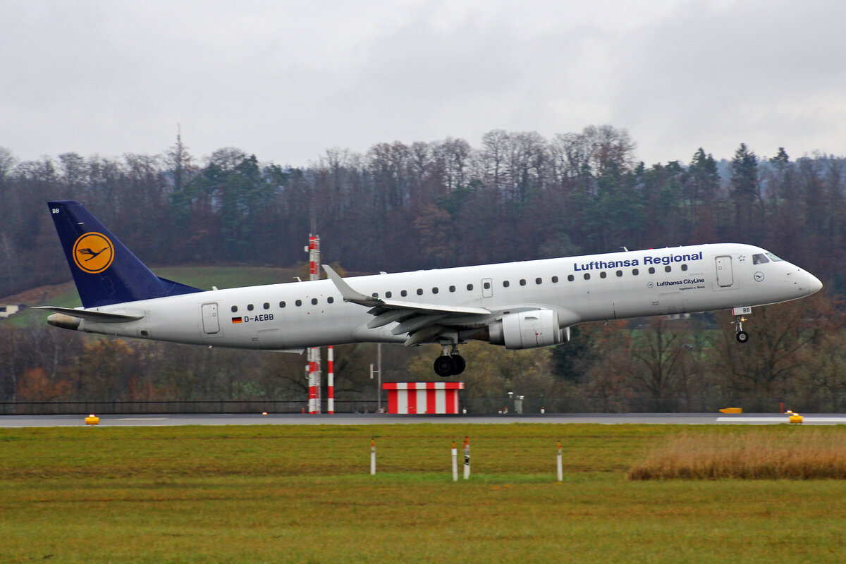 Lufthansa Regional CityLine, D-AEBB, Embraer ERJ-195LR, msn: 19000316,   Ingelheim an Rhein , 28.November 2021, ZRH Zürich, Switzerland.