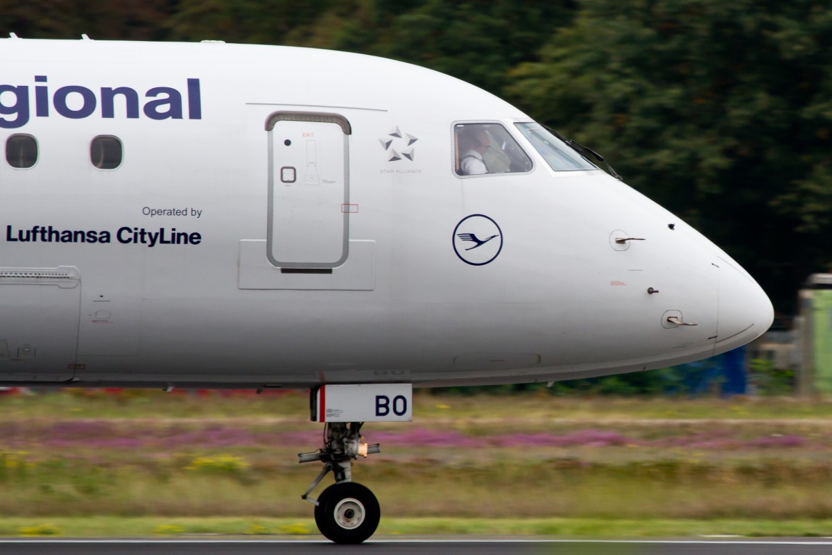 Lufthansa Regional (CityLine), D-AEBO  ohne , Embraer, 195 LR (Bug/Nose), 15.09.2014, FRA-EDDF, Frankfurt, Germany