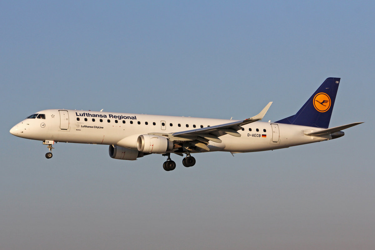 Lufthansa Regional CityLine, D-AECB, Embraer ERJ-190LR, msn: 19000332,  Meißen , 31.März 2021, ZRH Zürich, Switzerland.