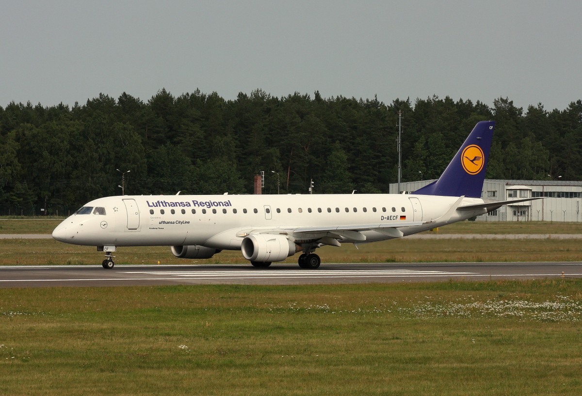 Lufthansa Regional CityLine, D-AECF, (c/n 19000359),Embraer ERJ 190-100 LR, 12.08.2015, GDN-EPGD, Gdansk, Polen (Taufname :Kronberg/Taunus) 