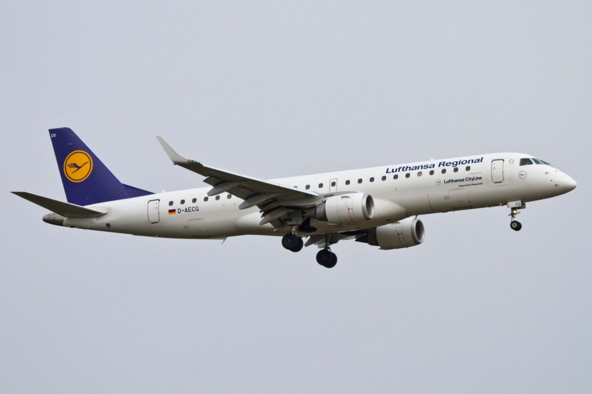Lufthansa Regional (CityLine), D-AECG  Heppenheim/Bergstr. , Embraer, 190 LR, 17.04.2015, FRA-EDDF, Frankfurt, Germany