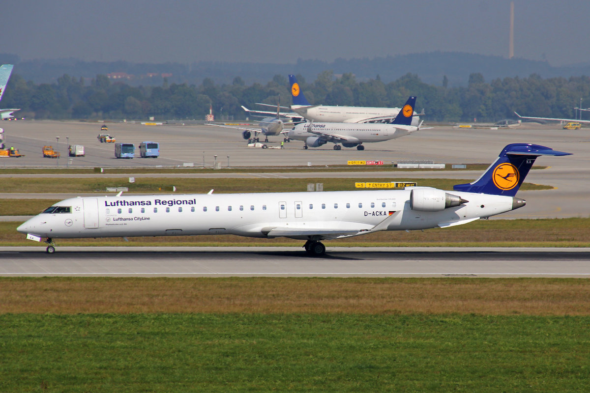 Lufthansa Regional, D-ACKA, Bombardier CRJ-900,  Pfaffenhofen a. d. Ilm , 25.September 2016, MUC München, Germany.