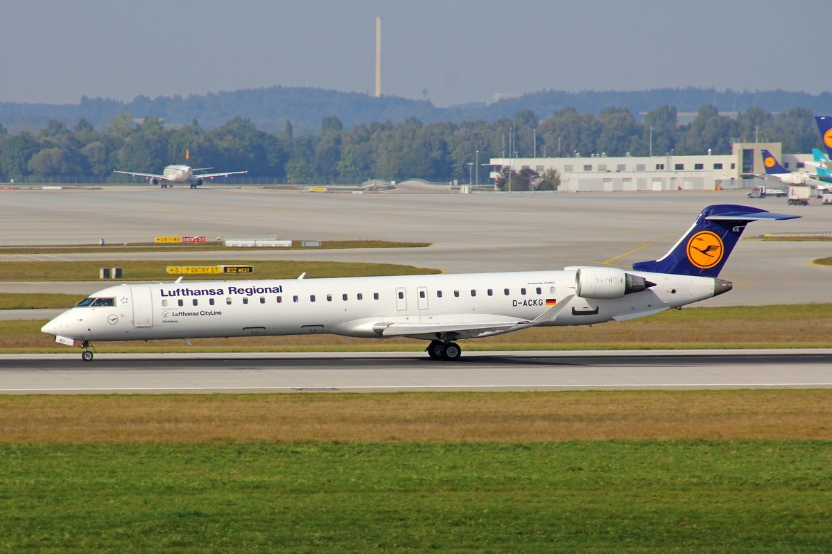 Lufthansa Regional, D-ACKG, Bombardier CRJ-900,  Glücksburg , 25.September 2016, MUC München, Germany.