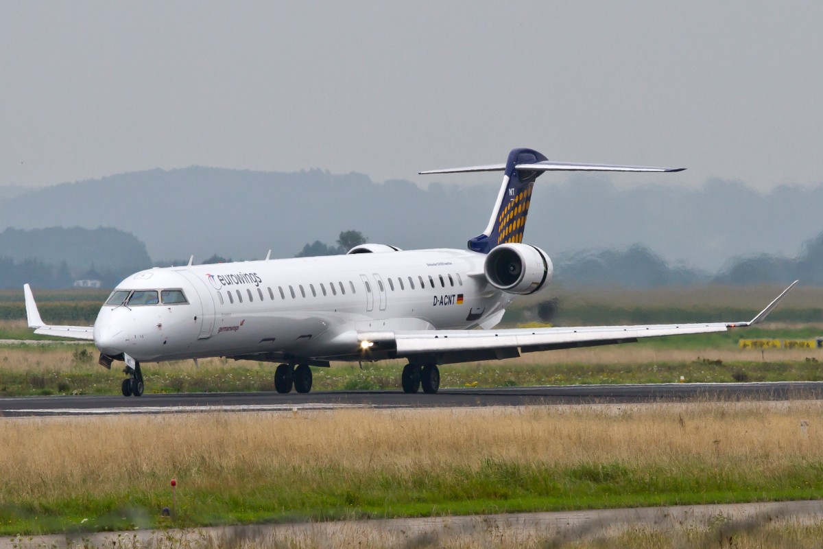 Lufthansa Regional (Eurowings), D-ACNT  ohne , Bombardier, CRJ-900 NG (op. f. Germanwings-Sticker), 04.09.2014, FMM-EDJA, Memmingen, Germany 