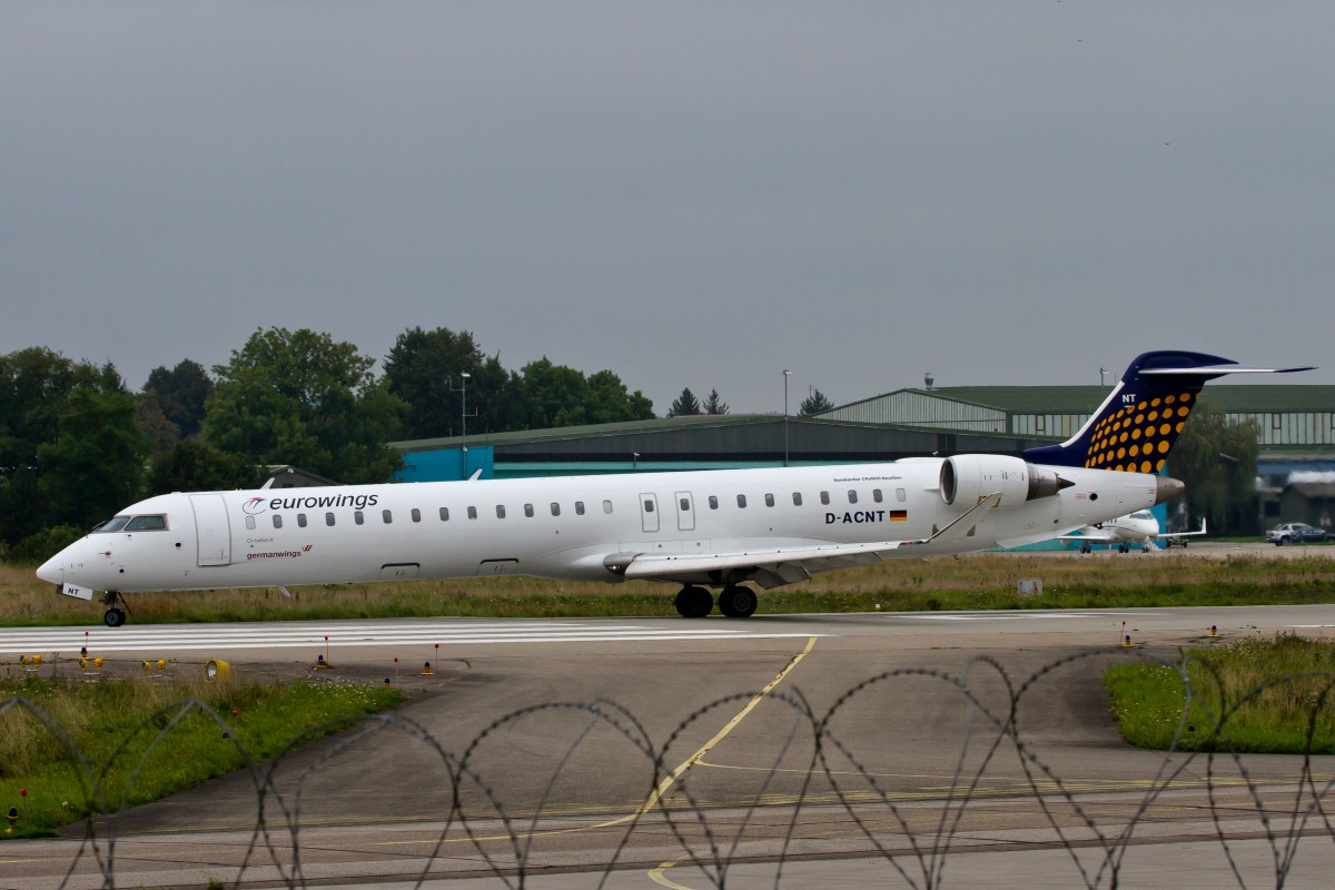 Lufthansa Regional (Eurowings), D-ACNT  ohne , Bombardier, CRJ-900 NG (op. f. Germanwings-Sticker), 04.09.2014, FMM-EDJA, Memmingen, Germany 