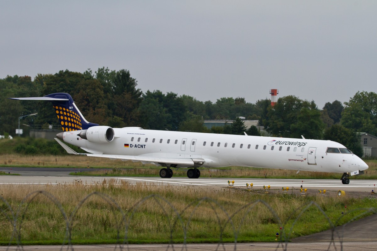 Lufthansa Regional (Eurowings), D-ACNT  ohne , Bombardier, CRJ-900 NG (op. f. Germanwings-Sticker), 04.09.2014, FMM-EDJA, Memmingen, Germany 