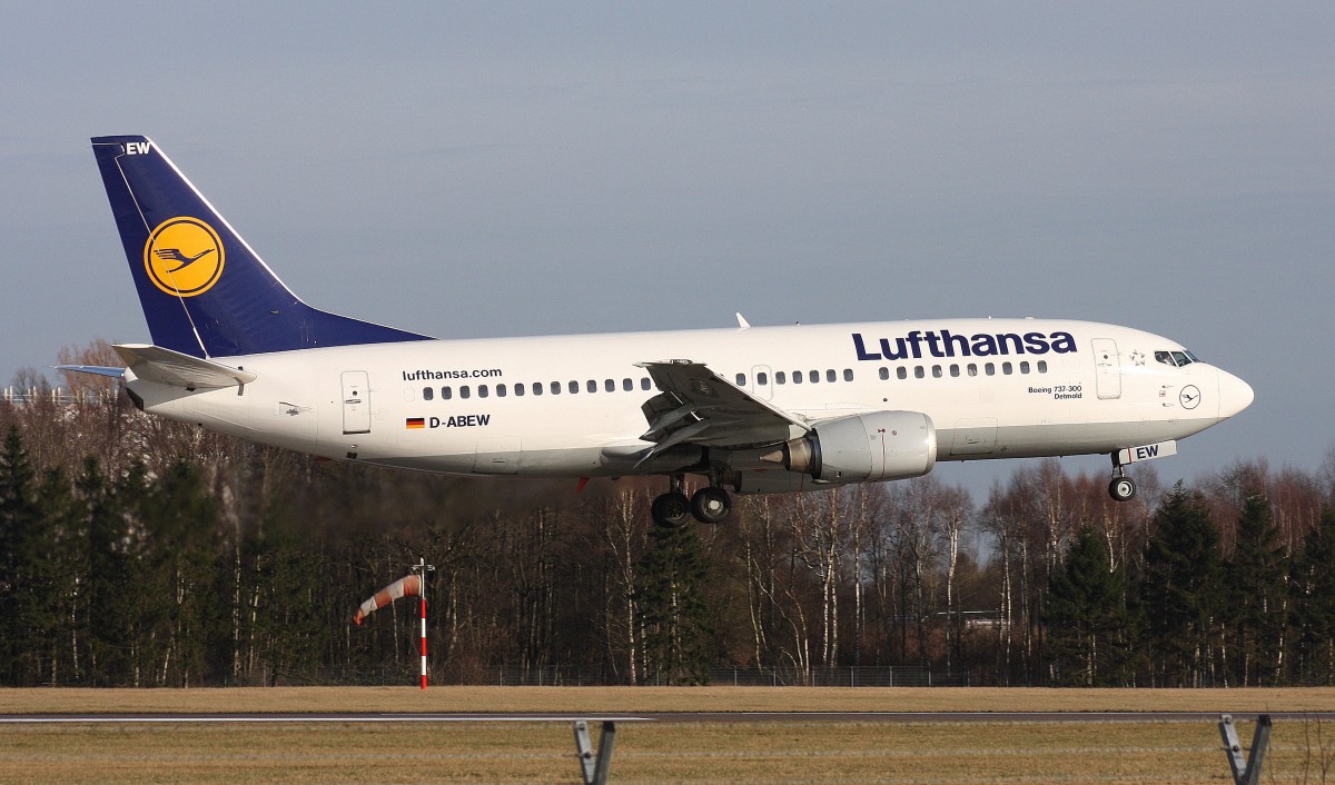Lufthansa,D-ABEW,(c/n27905),Boeing 737-330,02.02.2014,HAM-EDDH,Hamburg,Germany