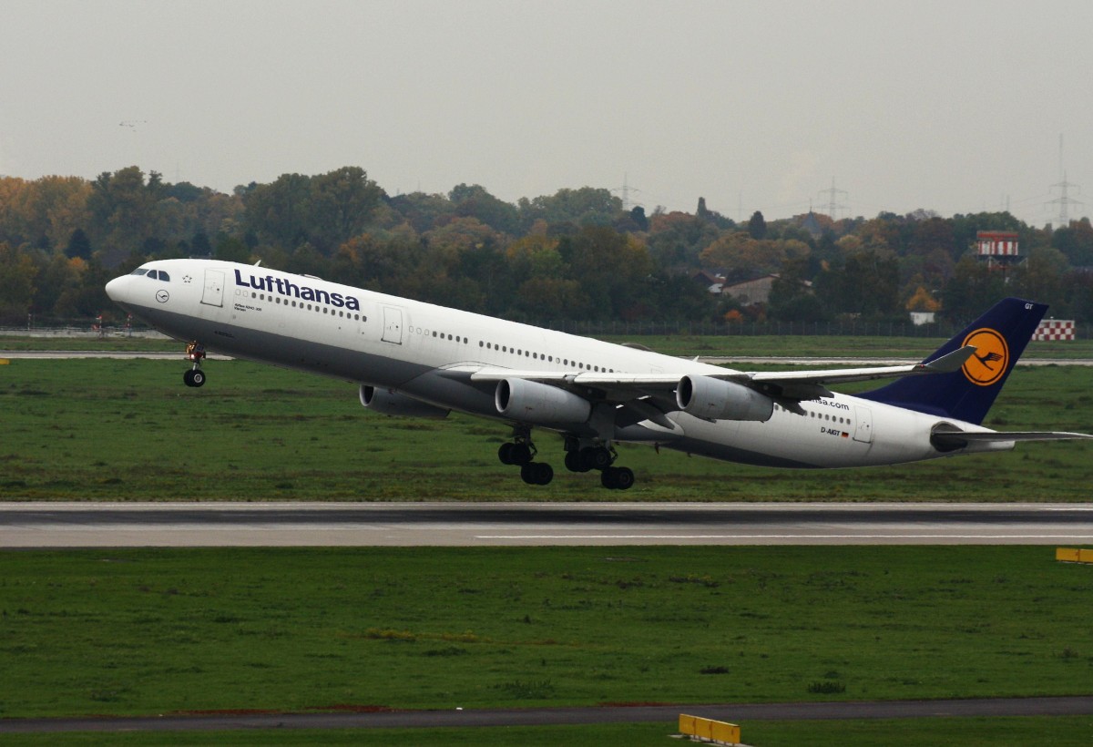 Lufthansa,D-AIGT,(c/n 304),Airbus A340-313X, 24.10.2015,DUS-EDDL,Düsseldorf,Germany(Taufnahme:Viersen)