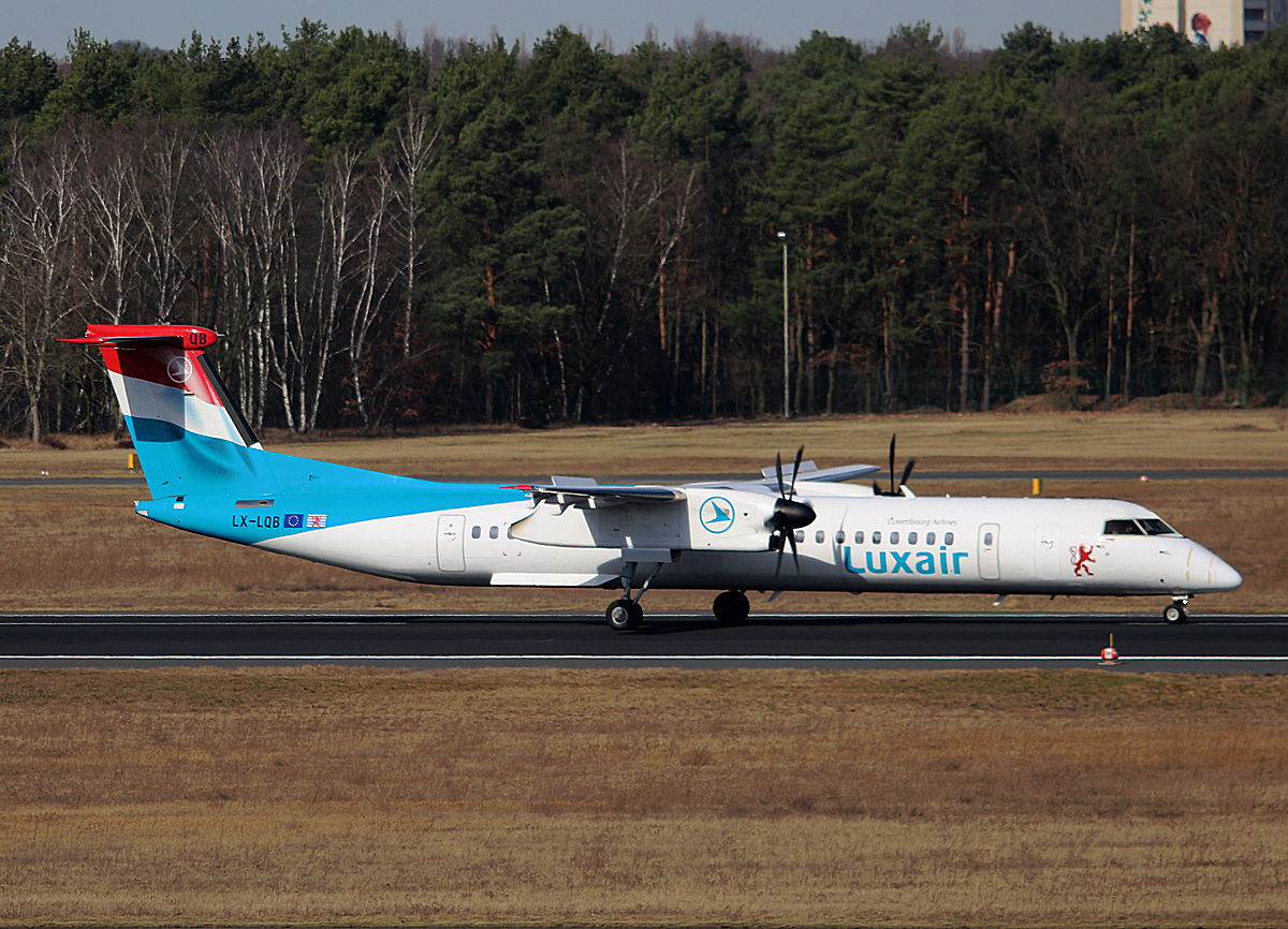 Luxair, DHC-8-402Q, LX-LQB, TXL, 04.03.2017