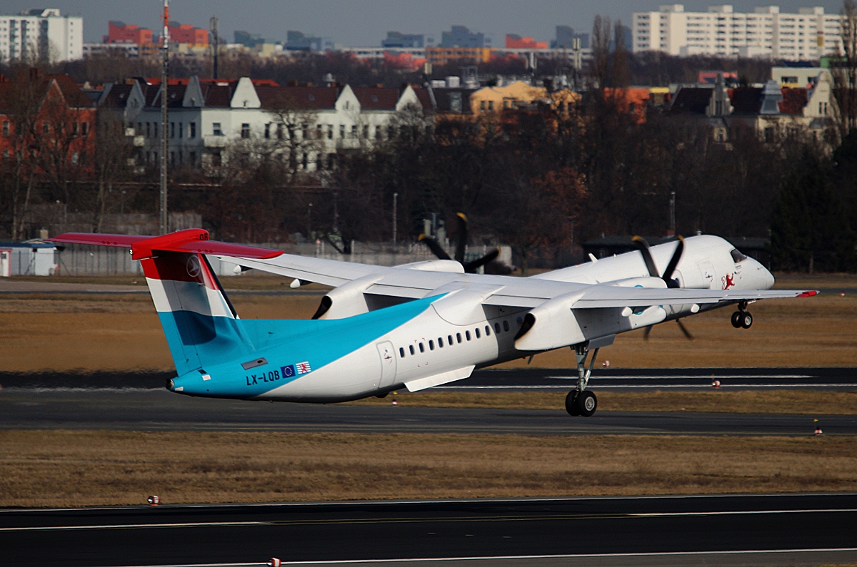 Luxair, DHC-8-402Q, LX-LQB, TXL, 04.03.2017