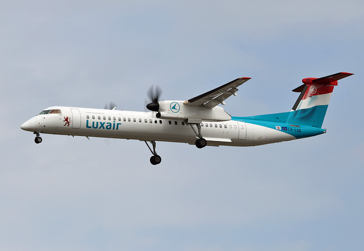 Luxair, DHC-8-402Q, LX-LQD, TXL, 18.08.2018