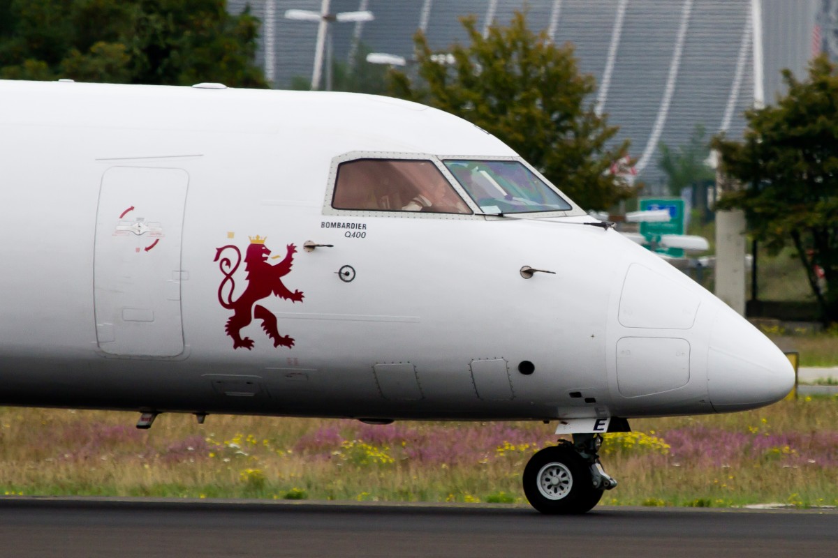 Luxair (LG), LX-LGE, Bombardier/DeHavilland Canada, DHC-8 Q-400 (Bug/Nose), 15.09.2014, FRA-EDDF, Frankfurt, Germany