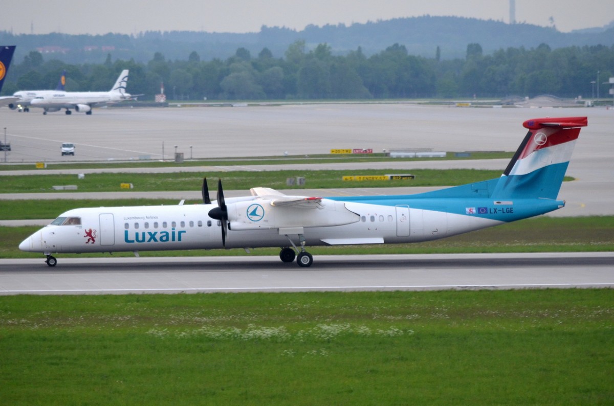 LX-LGE Luxair De Havilland Canada DHC-8-402Q Dash 8  gelandet in München  14.05.2015