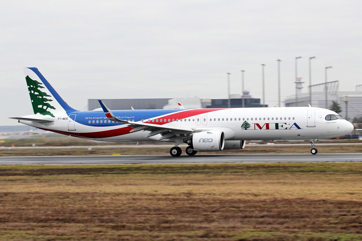 MEA-Middle East Airlines Airbus A321-271NX T7-ME5 beim Start in Frankfurt 2.1.2021