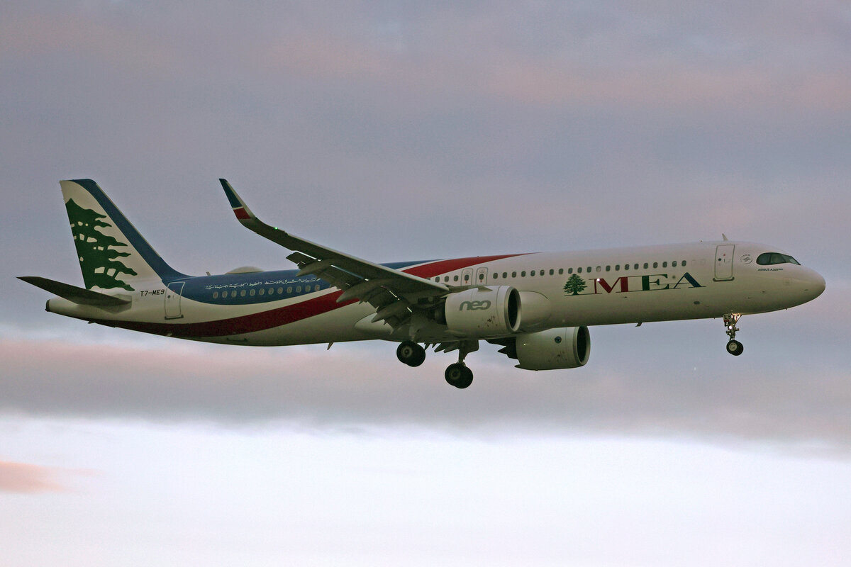 MEA Middle East Airlines, T7-ME9, Airbus A321-271NX, msn: 10322, 03.Juli 2023, LHR London Heathrow, United Kingdom.