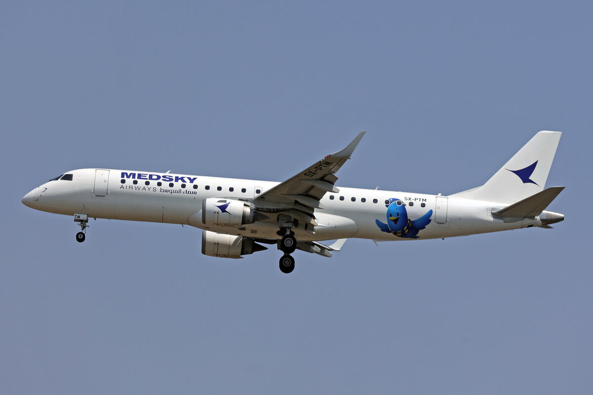Medsky Airways (Operated by Marathon Airlines), SX-PTM, Embraer ERJ-190SR, msn: 19000163, 28.Juni 2026, MXP Milano Malpensa, Italy.