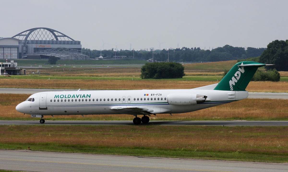 Moldavian Airlines,ER-FZA,(c/n 11395),Fokker F-100,28.06.2014,HAM-EDDH,Hamburg,Germany