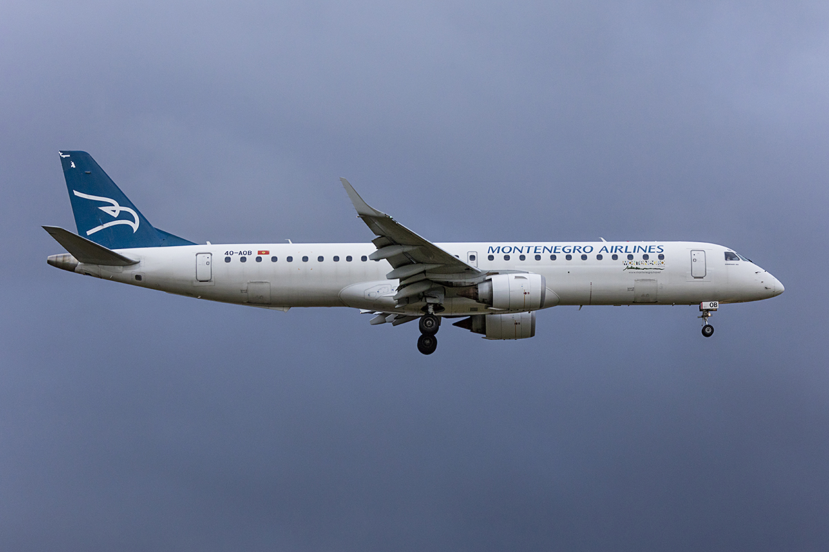 Montenegro Airlines, 4O-AOB, Embrear, ERJ-195, 21.01.2018, ZRH, Zürich, Switzerland 


