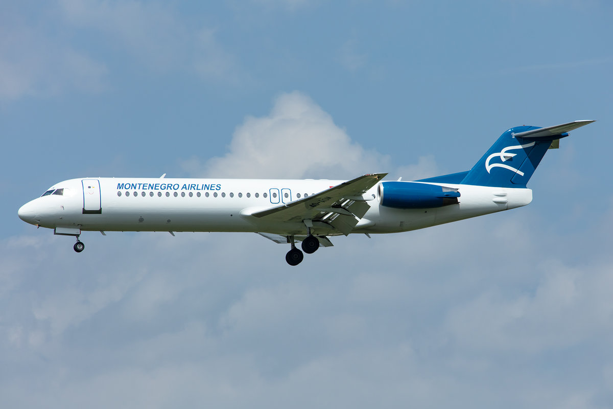 Montenegro Airlines, 4O-AOM, Fokker, F-100, 02.05.2019, MUC, München, Germany



