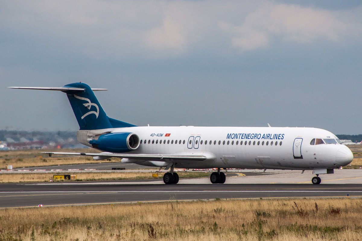 Montenegro Airlines (YM-MGX), 4O-AOM, Fokker, 100, 10.07.2017, FRA-EDDF, Frankfurt, Germany 