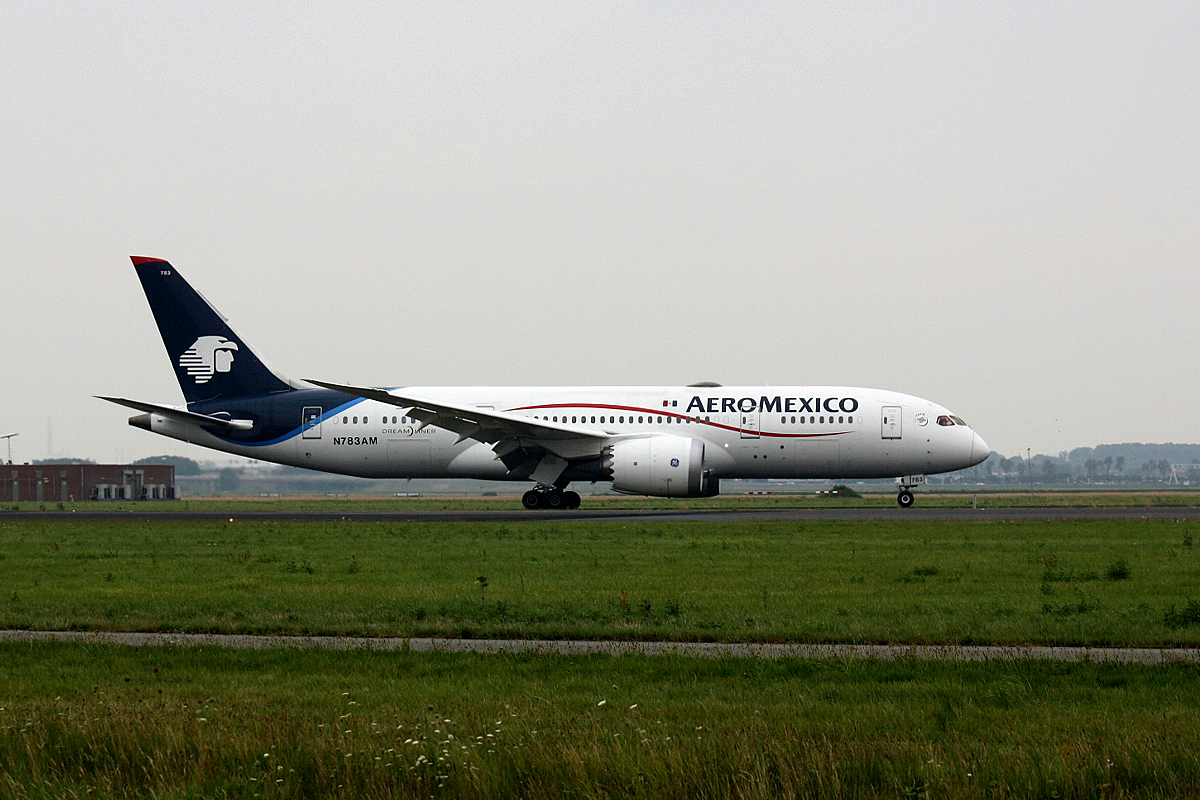 N783AM Aeromexico Boeing 787-8 Dreamliner am 09.08.2019 in Amsterdam Schiphol.