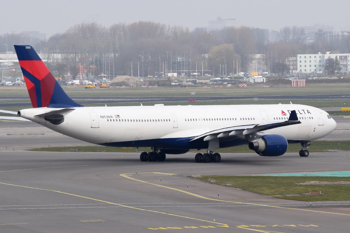 N803NW Delta Air Lines Airbus A330-323  , AMS ,14.03.2017