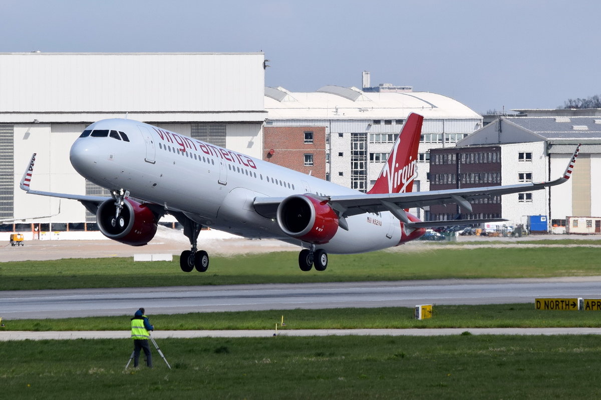 N921VA Virgin America Airbus A321-253N(WL)  , der erste ausgelieferte Airbus A321neo gestartet  am 20.04.2017 in XFW