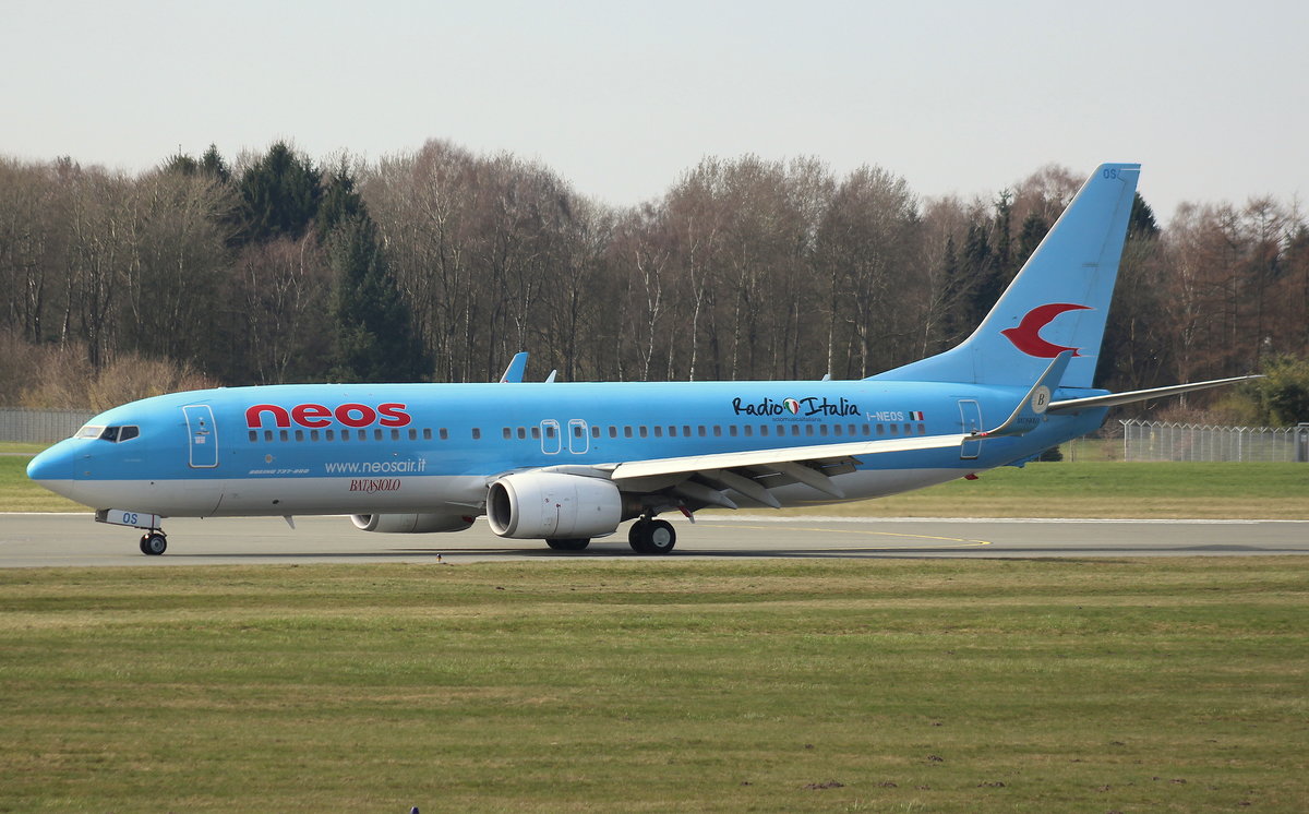 NEOS,I-NEOS,(c/n 32733),Boeing 737-86N(WL),02.04.2016,HAM-EDDH,Hamburg,Germany(Name:Citta Di Milano)