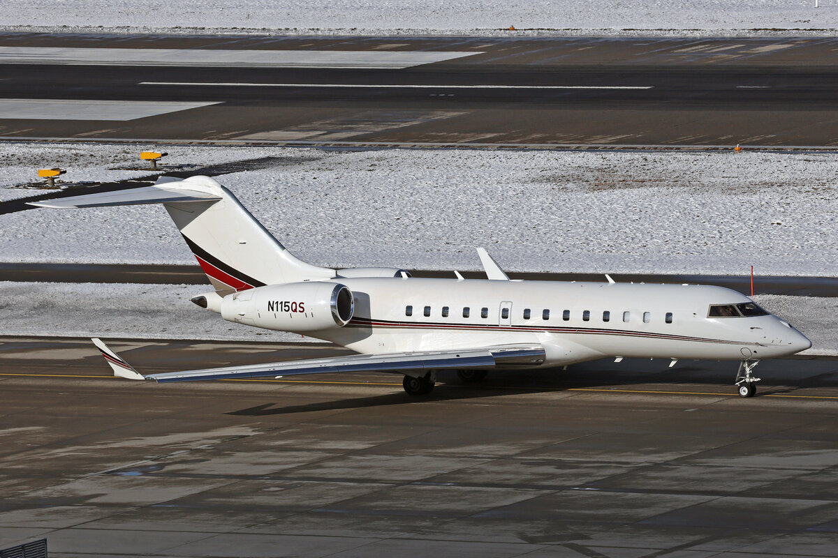 NetJets, N115QS, Bombardier Global 5000, msn: 9734, 19.Januar 2024, ZRH Zürich, Switzerland.