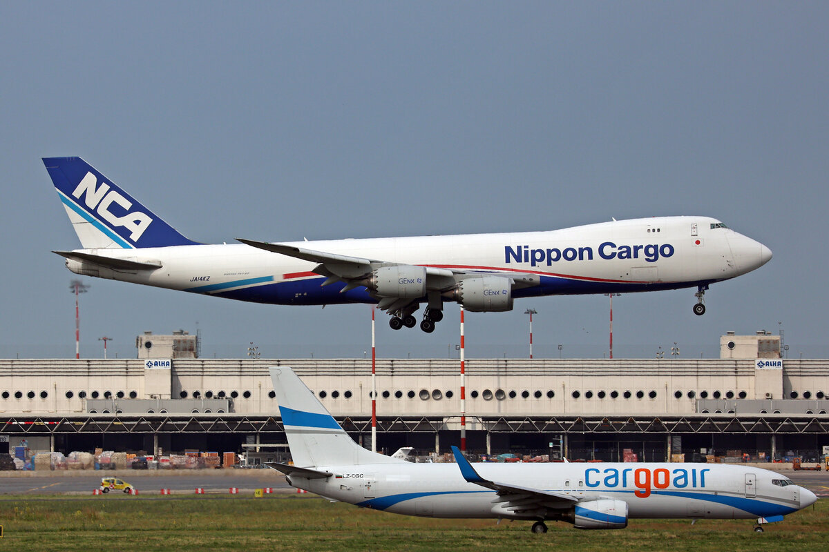 Nippon Cargo Airlines, JA14KZ, Boeing B747-8KZF, msn: 37394/1469,12.Juli 2023, MXP Milano Malpensa, Italy.