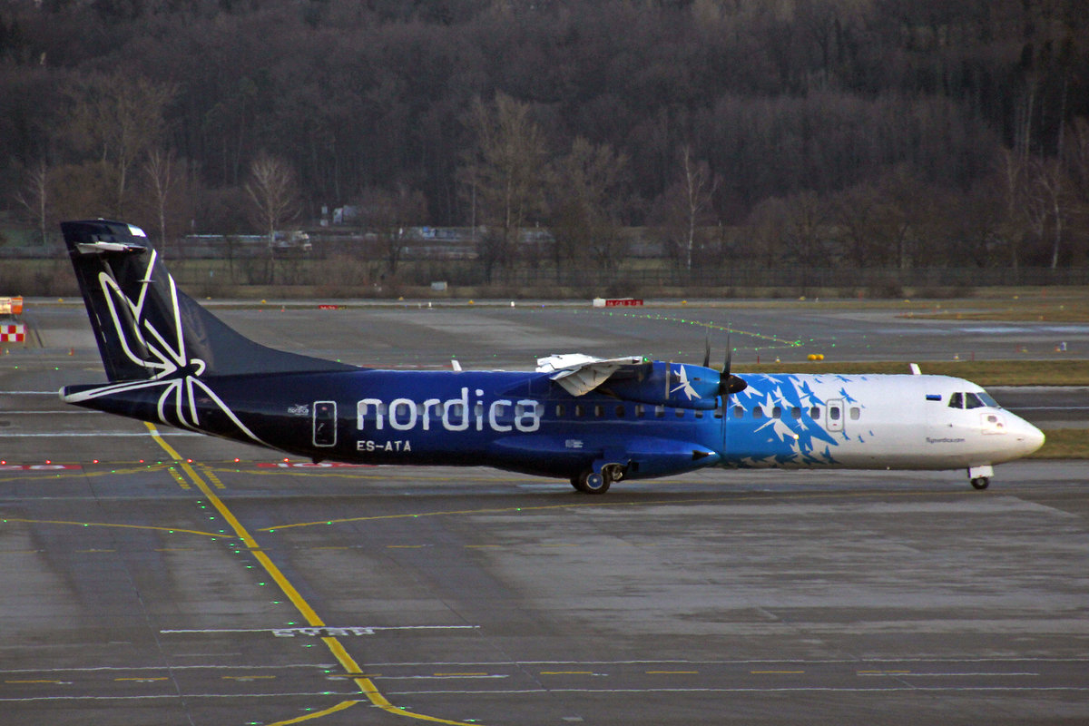 Nordica, ES-ATA, ATR 72-600, msn: 1038, 30.Januar 2019, ZRH Zürich, Switzerland.