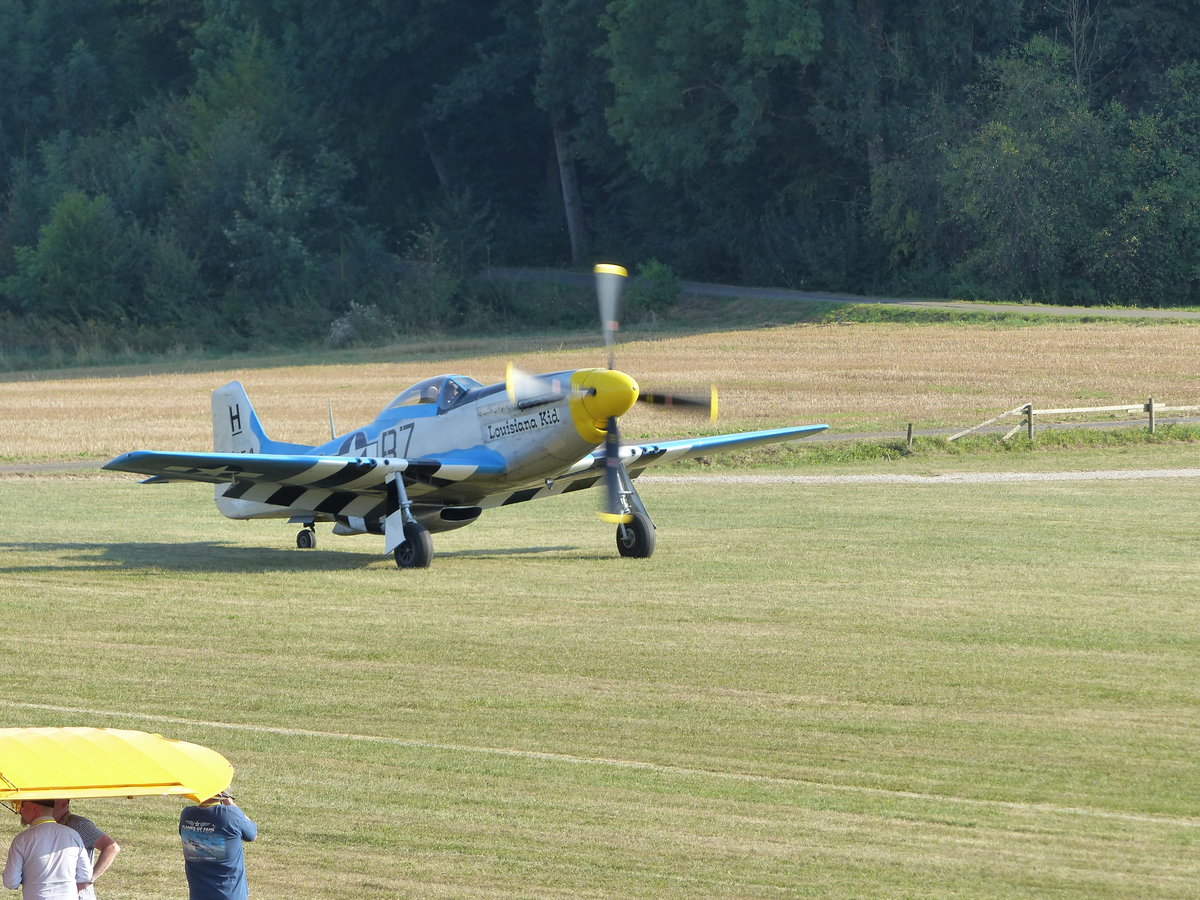 North American P-51D Mustang, N6328T am Start auf der Hahnweide (EDST) am 10.9.2016