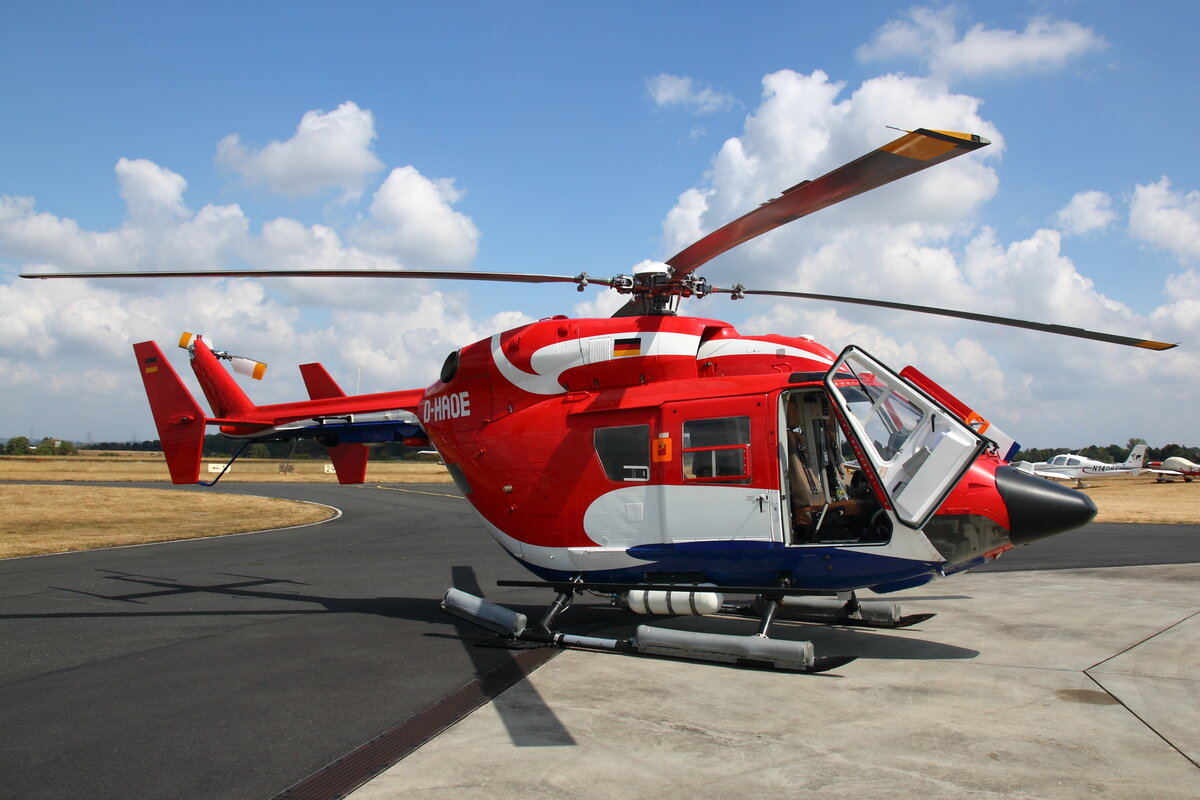 Northern Helicopter, D-HAOE, MBB BK117C-1. Bonn-Hangelar (EDKB) am 20.08.2022.