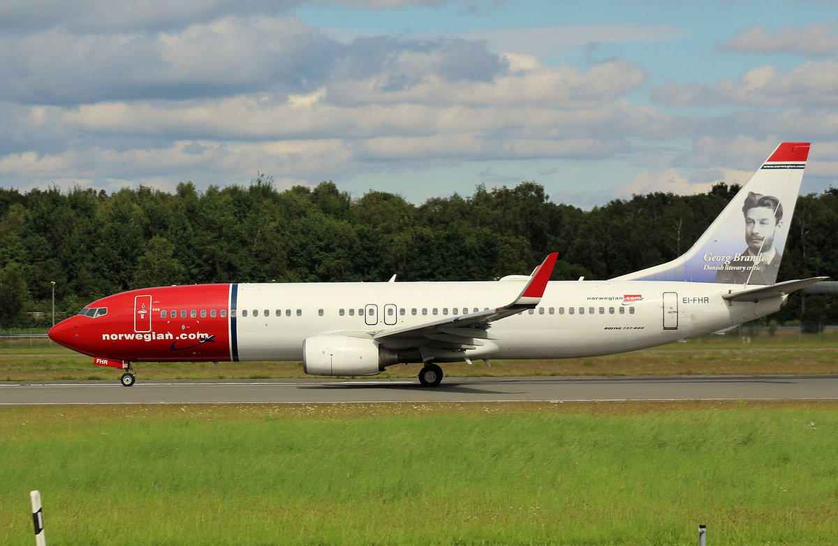 Norwegian Air International, EI-FHR, (c/n 39045),Boeing 737-8JP(WL), 31.07.2016,HAM-EDDH, Hamburg, Germany (Name: Georg Brandes) 